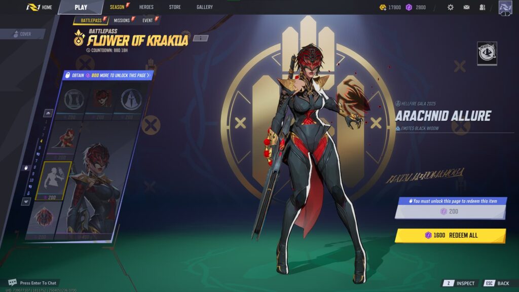 Arachnid Allure Emote (Luxury) in the Marvel Rivals Season 2 Battlepass.