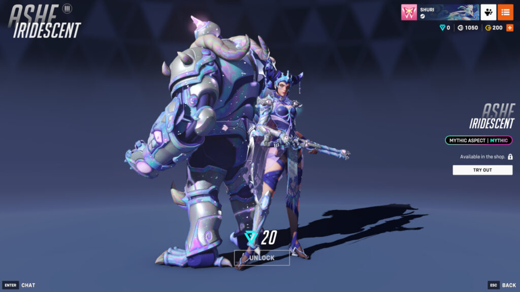 Ashe Iridescent  Aspects in Overwatch 2