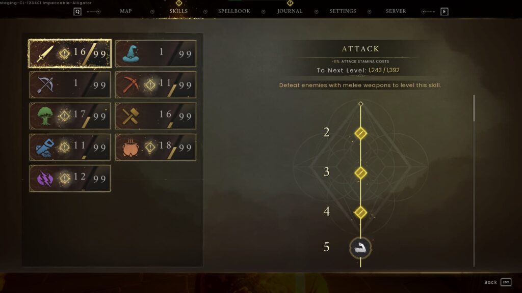 Attack skill, one you should level up first in RuneScape: Dragonwilds.