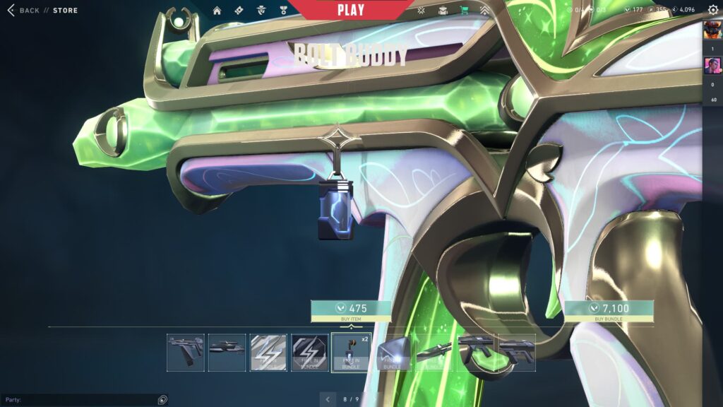 The Gun Buddy from the VALORANT Bolt Bundle.