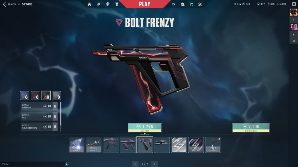 The Frenzy from the VALORANT Bolt Bundle.