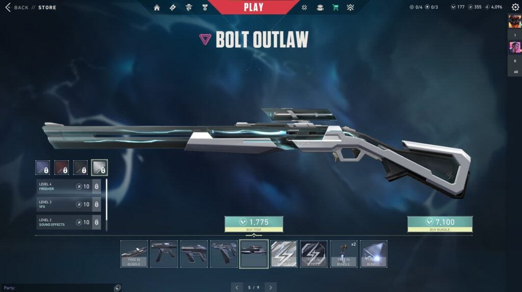 The Outlaw from the VALORANT Bolt Bundle.