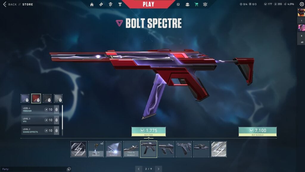 The Spectre from the VALORANT Bolt Bundle.