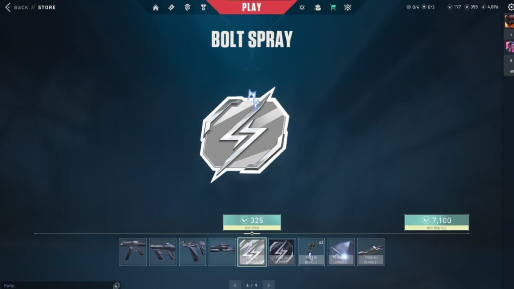 The Spray from the VALORANT Bolt Bundle.