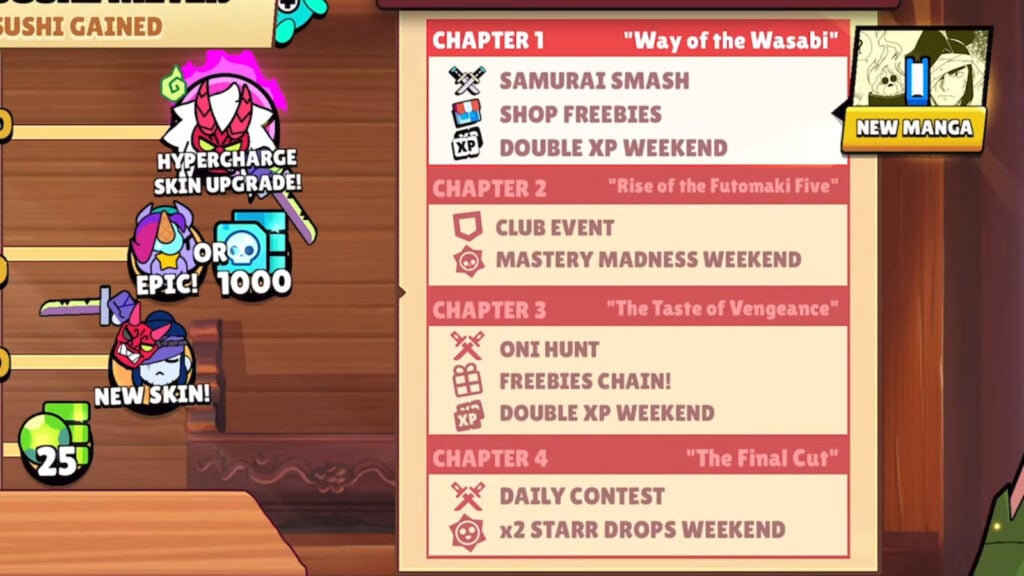 It's a screenshot from the Brawl Talk about the event the Battle for Katana Kingdom. It shows four chapters of this event.