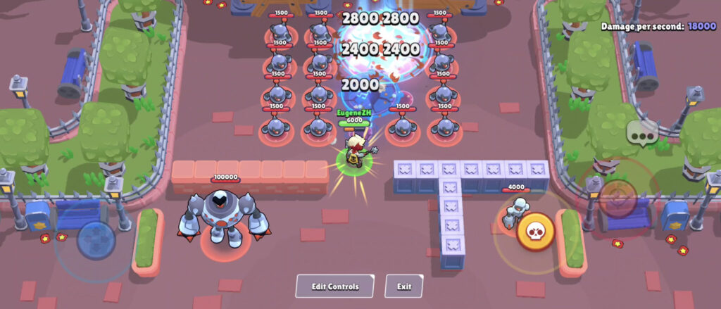 It's a screenshot from the mobile game Brawl Stars. It demonstrates the damage by Super Attack of Lumi, one of the newest brawlers.