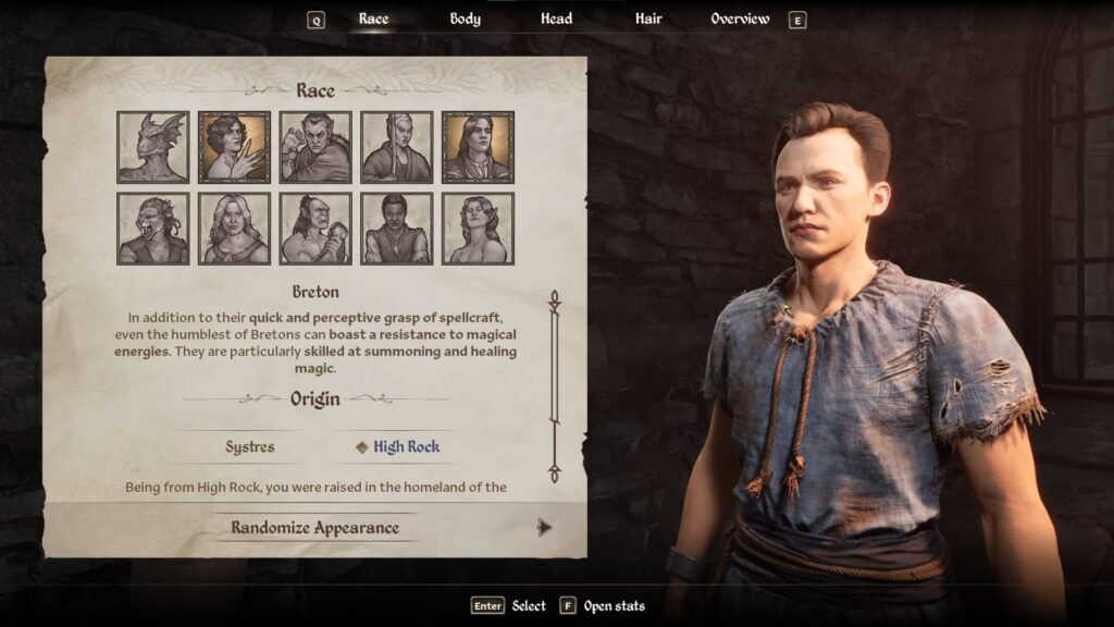 Breton, one of the best Races in Oblivion Remastered.
