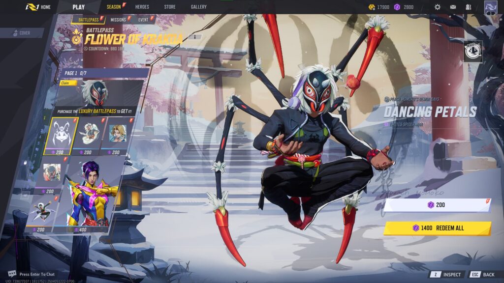 Dancing Petals Emote in the Marvel Rivals Season 2 Battlepass.