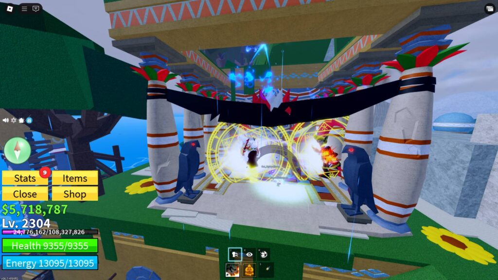 Destroying the clay pots in Tiki Outpost