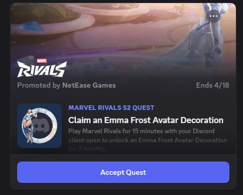 How to claim the Marvel Rivals Emma Frost Avatar Decoration on Discord