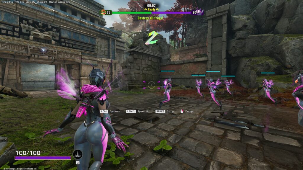 The FrogPunk game mode in action