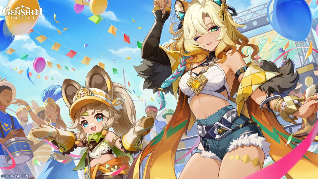 Kachina and Xilonen in an official Genshin Impact art