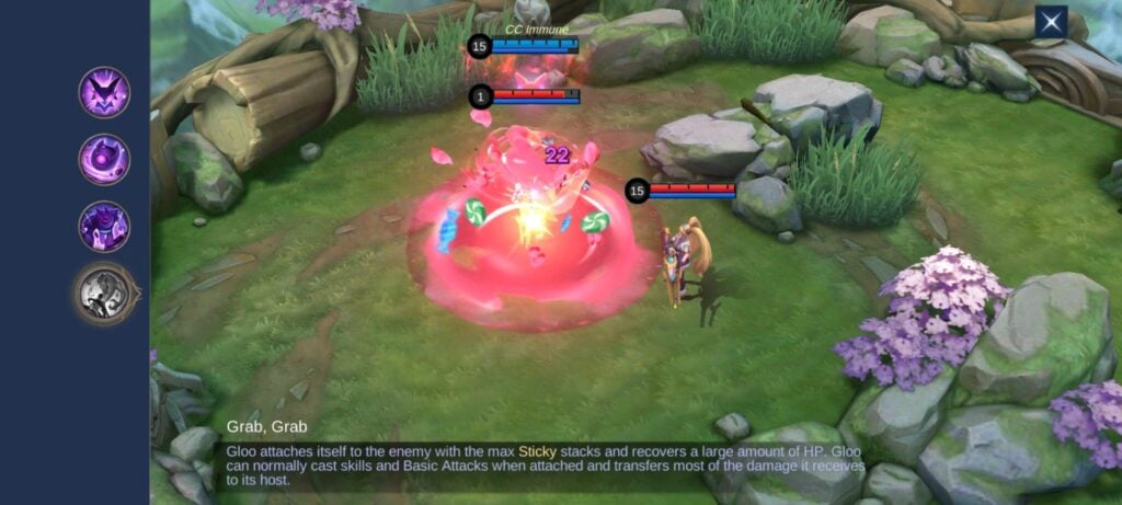 Gloo can attach himself to enemies to share the damage he recieves.