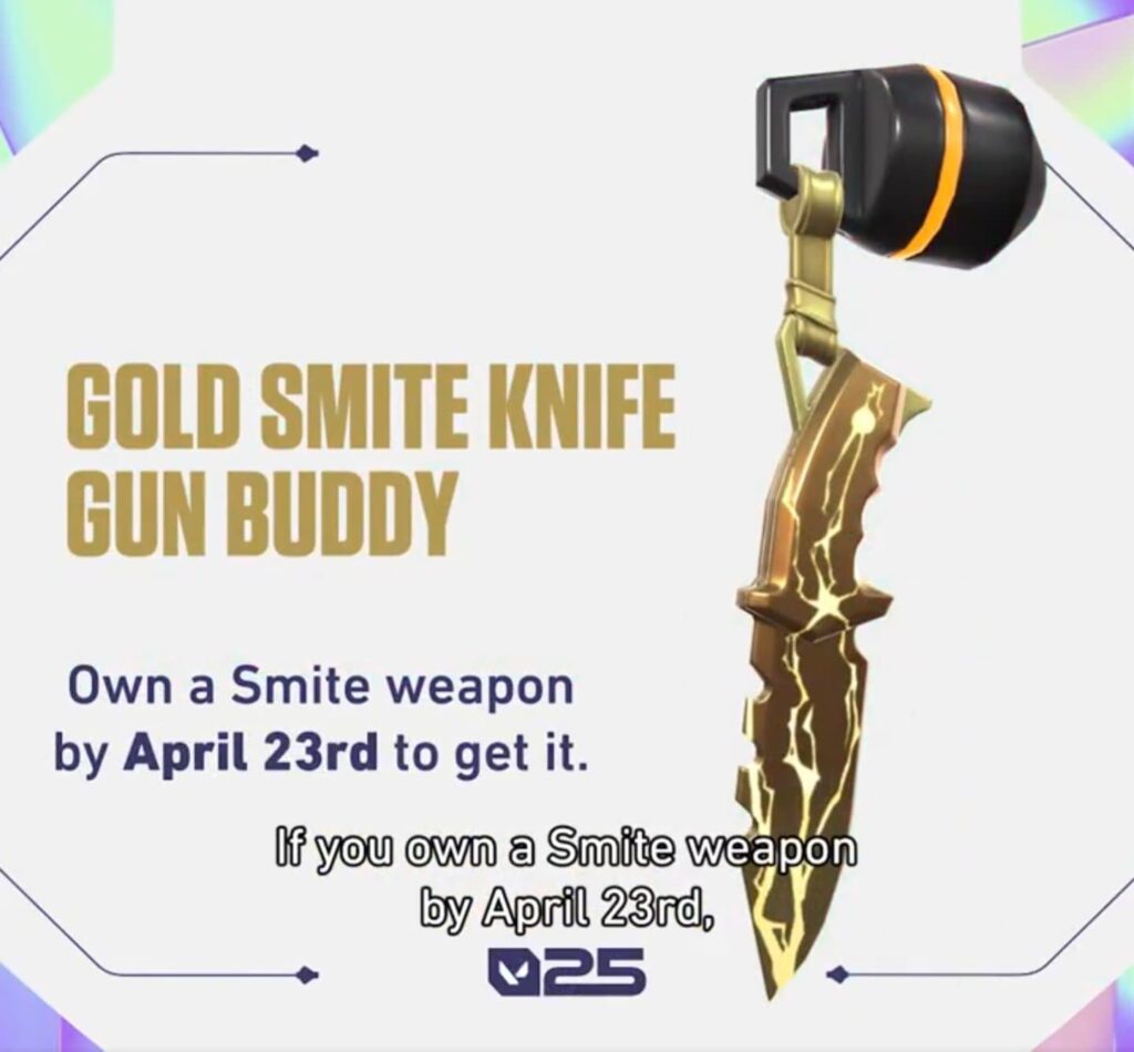 The Gold Smite Knife Gun Buddy and how to get it in VALORANT