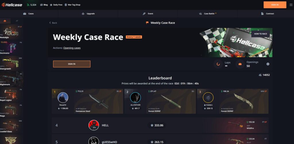 You can show off that gold pull from your case opening! (Screenshot by esports.gg)