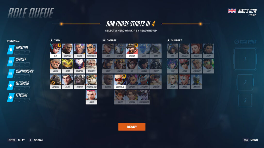 Overwatch 2 hero bans
