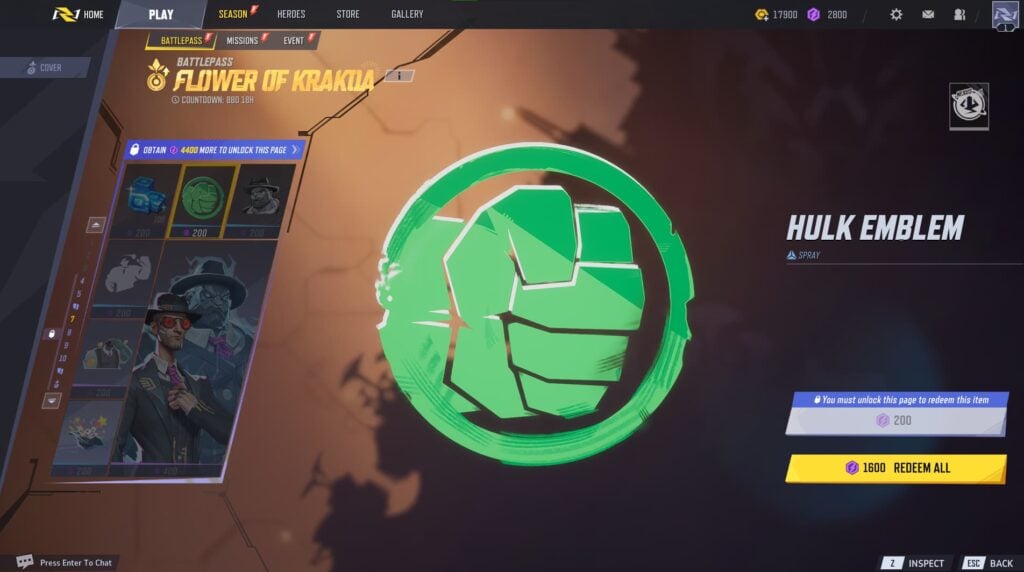 Hulk Emblem Spray in the Marvel Rivals Season 2 Battlepass.