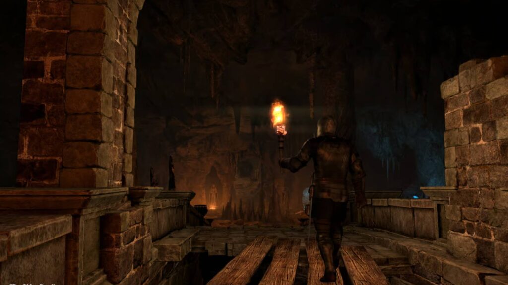 Inside a dungeon in Skyblivion