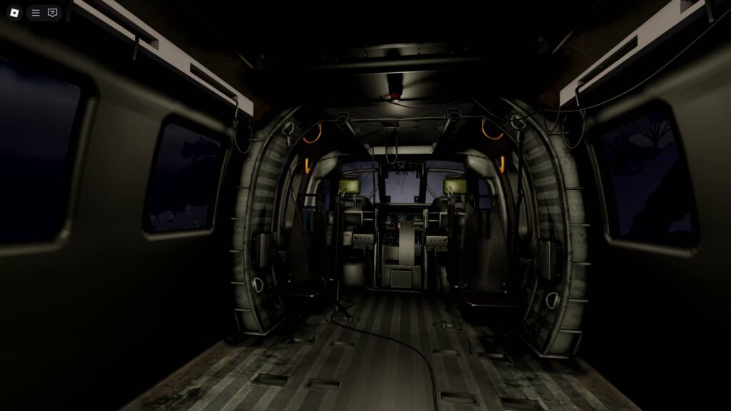 Inside an aircraft in Frigid Dusk