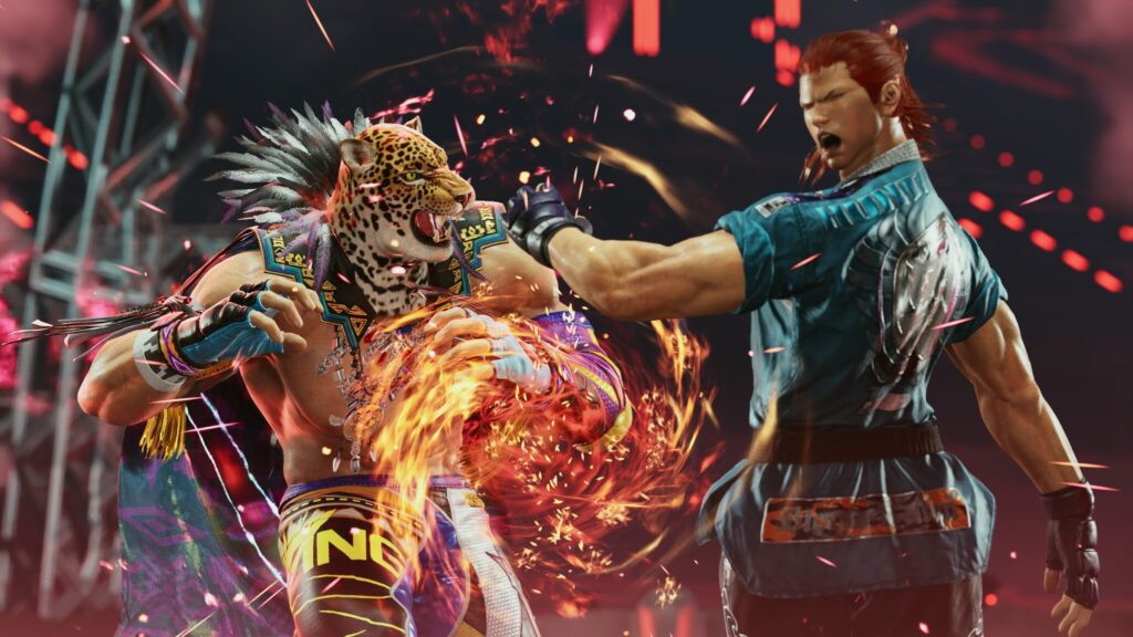 King hits Hwoarang in Tekken 8