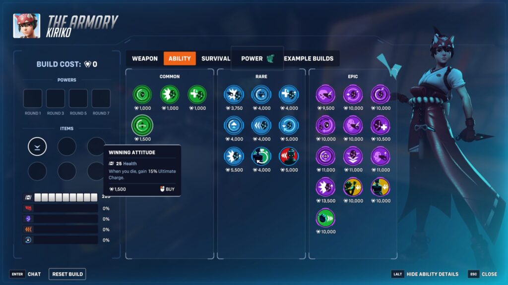 Overwatch 2 Stadium Kiriko Items