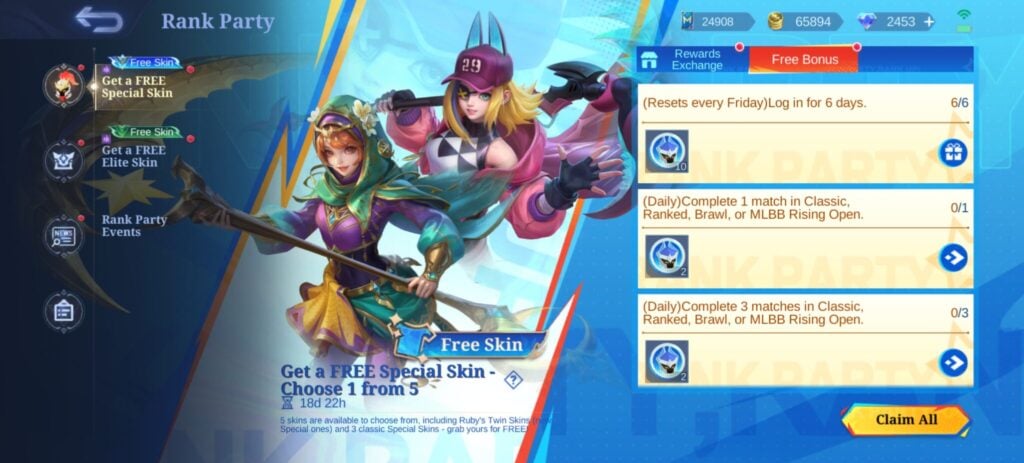 MLBB Golden Month Free Skin Event in Mobile Legends