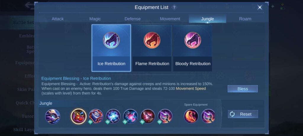 Mobile Legends Jungle Cylops Items