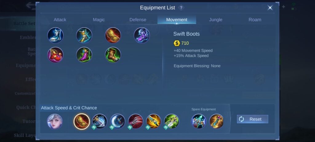 MLBB Miya Item Build