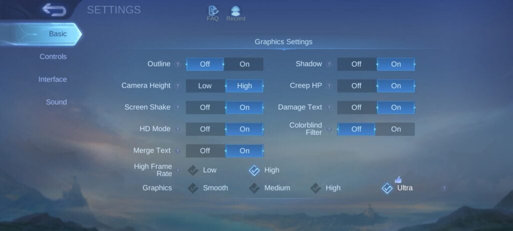 MLBB Offline Mdoe settings