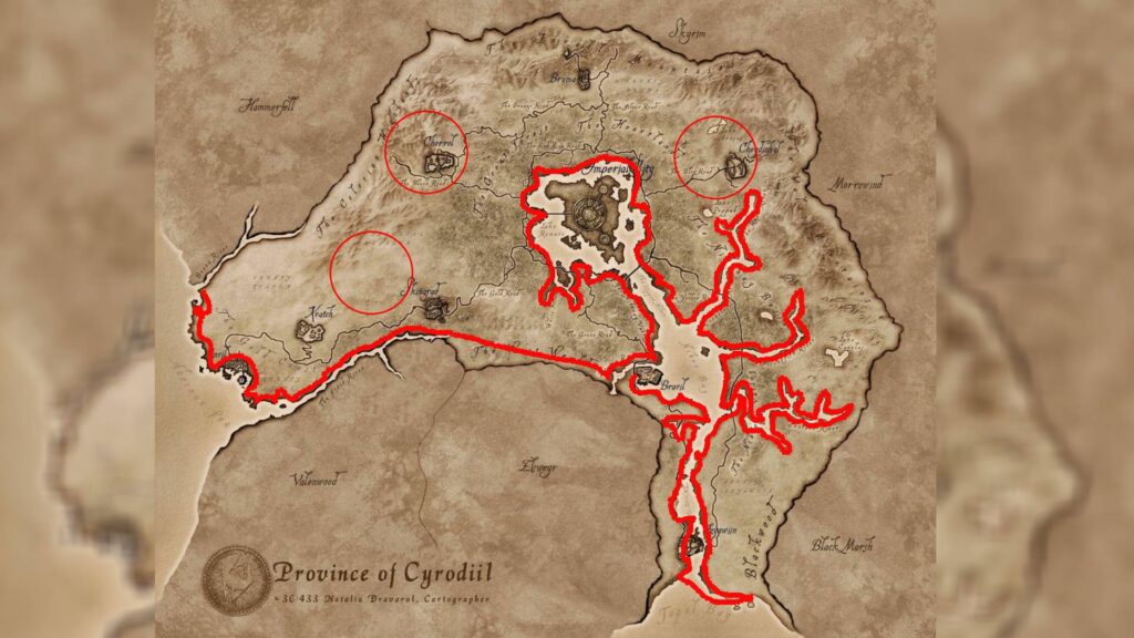 Nirnroot farming spots and route in Cyrodiil