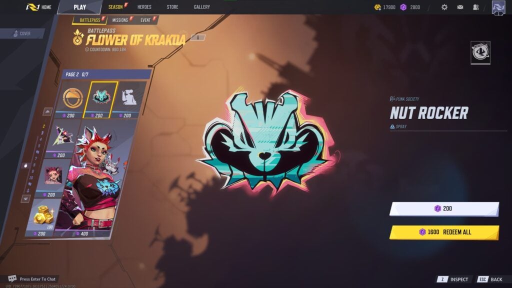 Nut Rocker Spray in the Marvel Rivals Season 2 Battlepass.