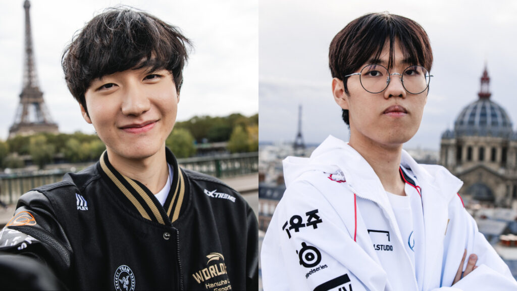 Peanut and Oner at LoL Worlds 2024