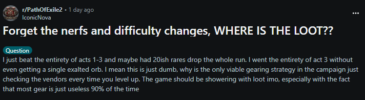 Loot problems in Dawn of the Hunt