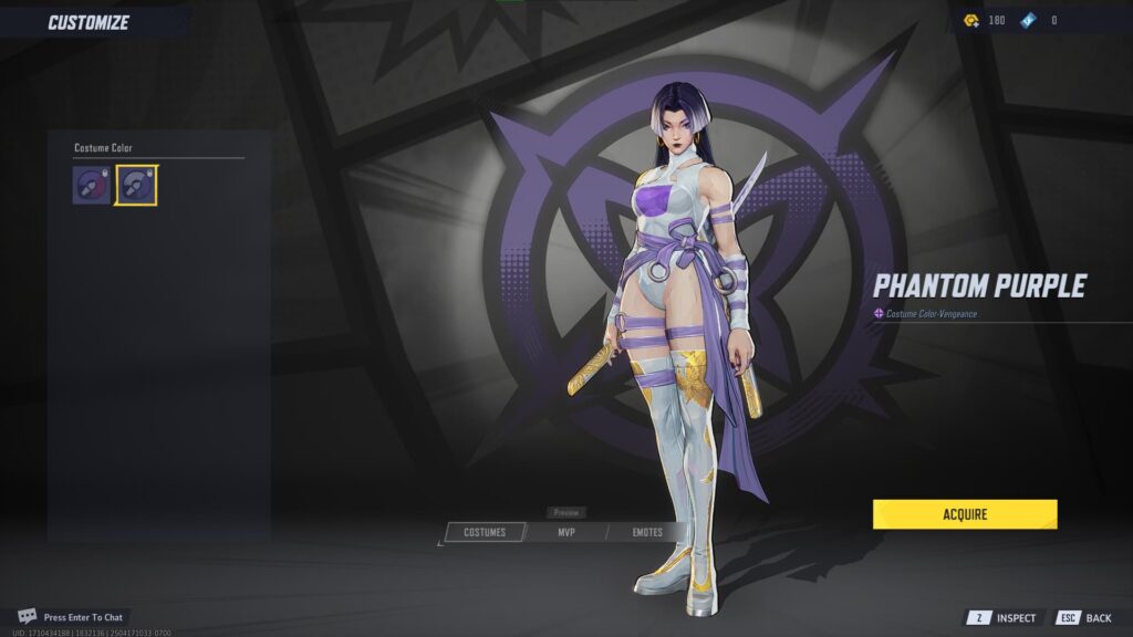 Psylocke's Vengeance (Phantom Purple) - skin customization in Marvel Rivals