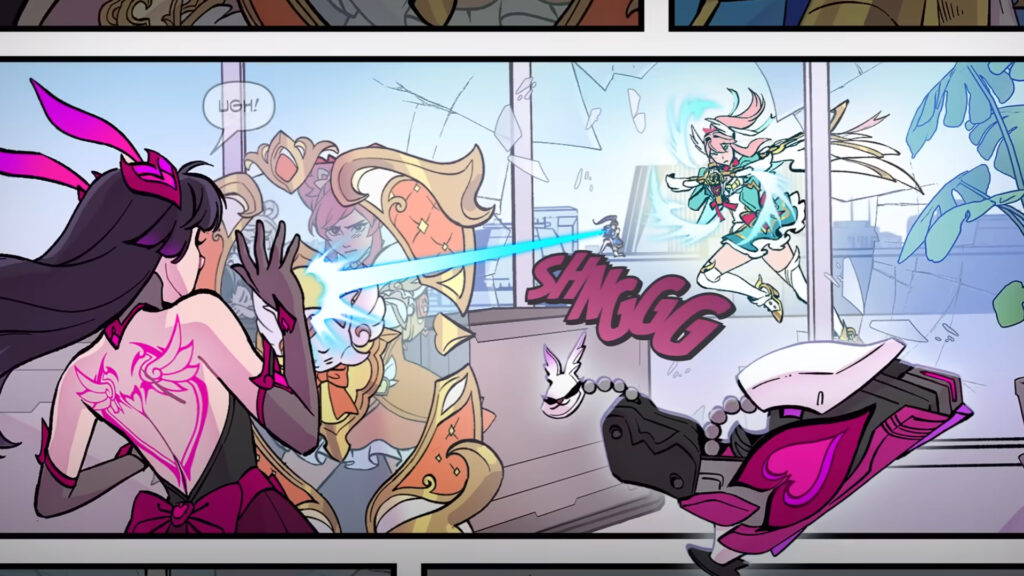 The Heroes of Heart try to defeat Nocturna in the Dokiwatch comic