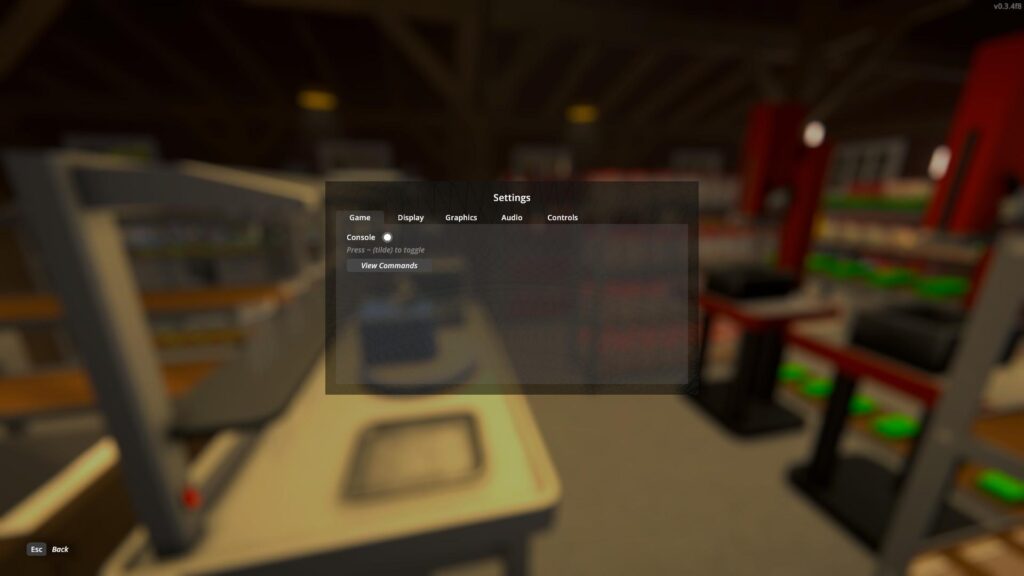 Enabling the console in Schedule I