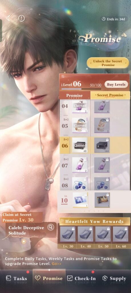 You need to buy the Heartfelt Vow in order to get Awakening Hearts in Love and Deepspace