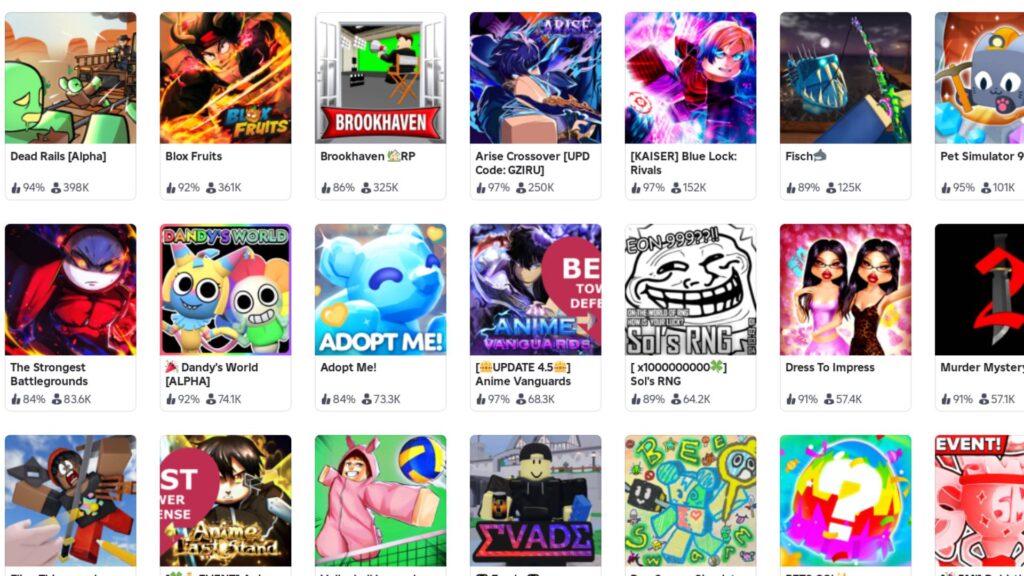 Some of the successful games on Roblox