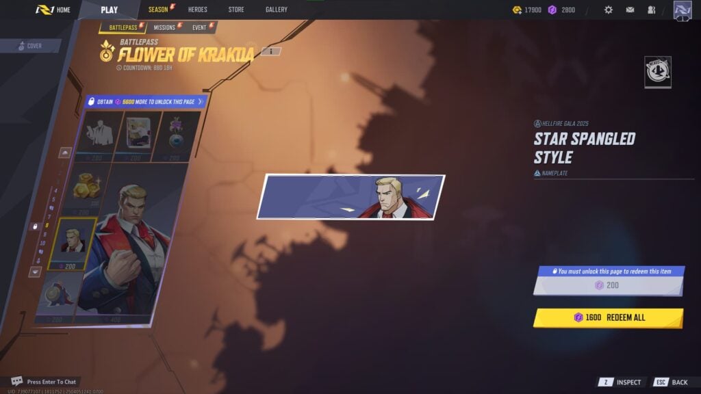 Star Spangled Style Nameplate (Luxury) in the Marvel Rivals Season 2 Battlepass.