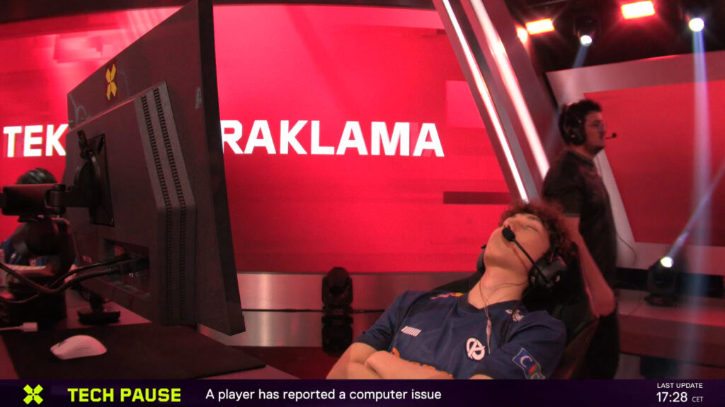 Hazem "Avez" Khaled resting during one of the four technical pauses in the VCT EMEA