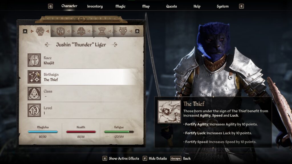 Best Birthsign to choose in Oblivion Remastered