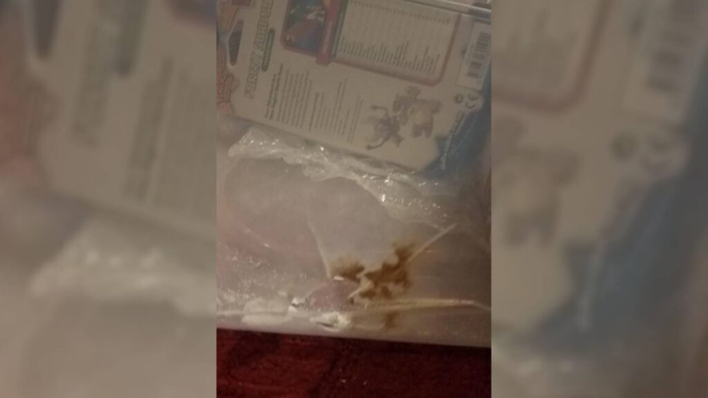 The Tupperware that took the stray bullet