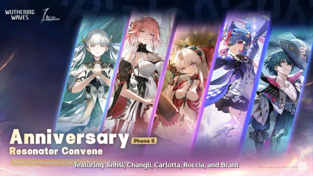 It's a poster of the Anniversary Resonator Convene Phases 1 in WuWa. It shows the characters Jinhsi, Changli, Carlotta, Rocci, and Brant.