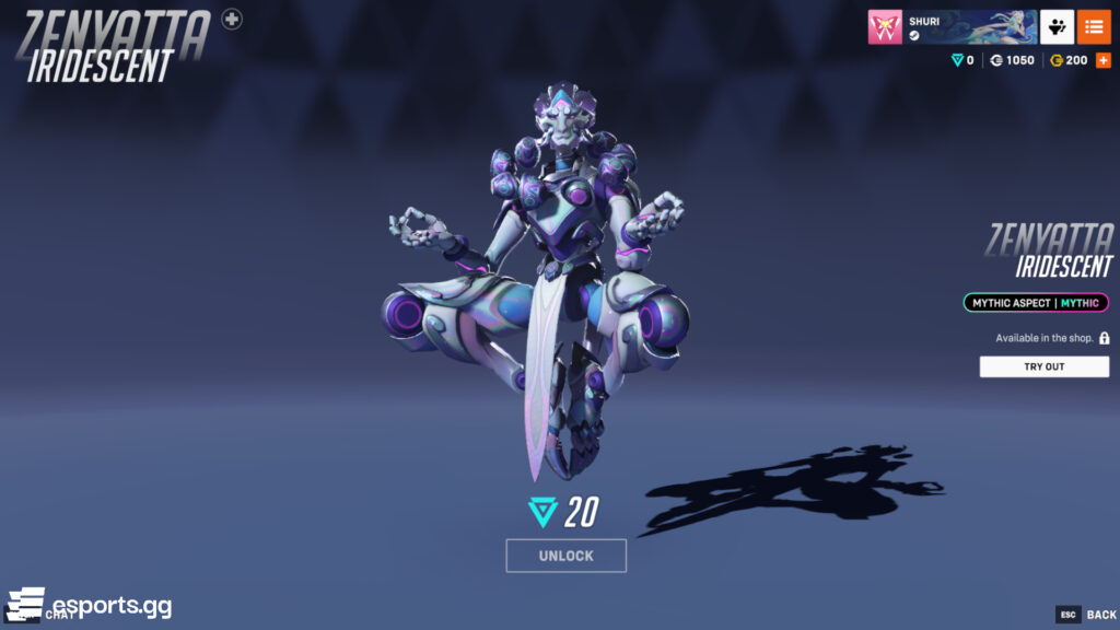 Zenyatta Iridescent Aspects in Overwatch 2