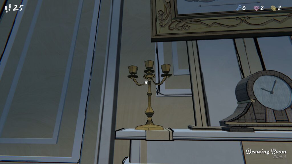 left candelabrum in the drawing room of blue prince