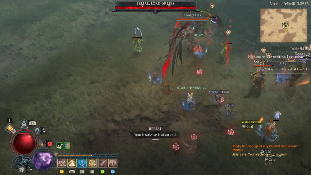 Facing Belial in Apparition Incursion