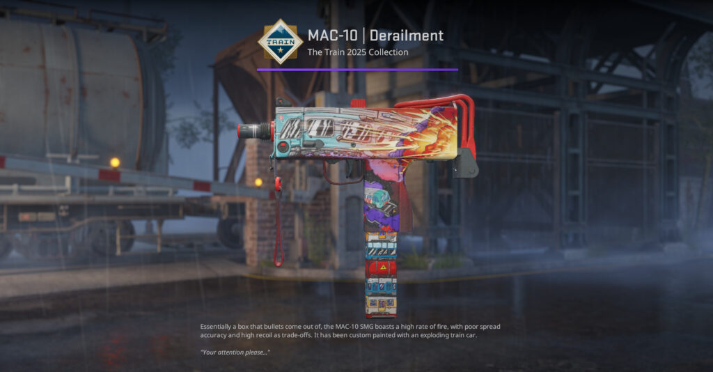 A screenshot of a Train 2025 Collection skin in CS2.
