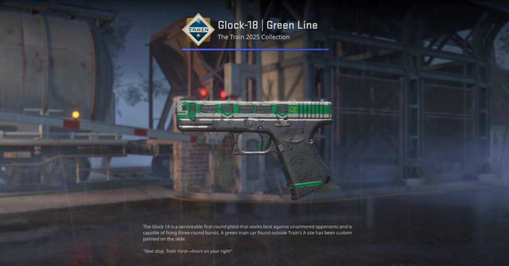 A screenshot of a Train 2025 Collection skin in CS2.