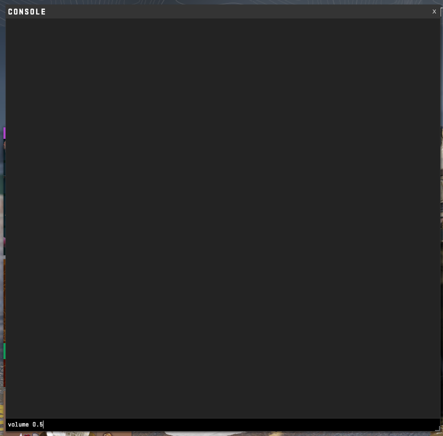 A blank CS2 console with a command entered.