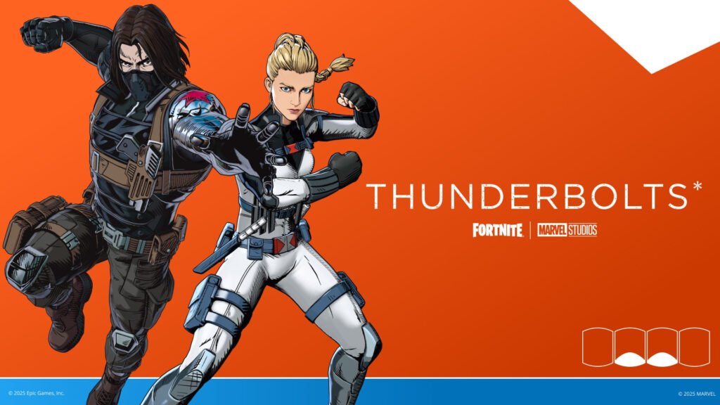 Fortnite Thunderbolts key art featuring White Widow and Winter Soldier